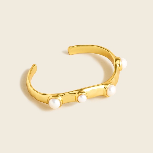J. Crew Jewelry - New J.CREW Freshwater Pearl Inlay Cuff Bracelet